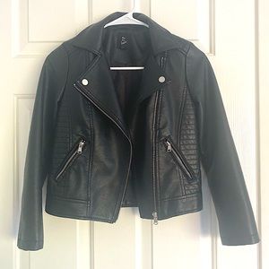Disney Art Class Black Faux Moto Jacket Medium
